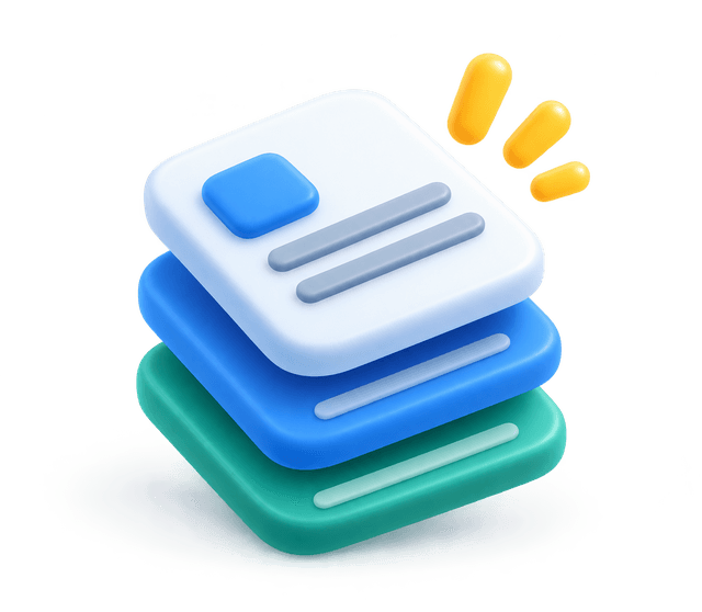 Stacked, connected documents